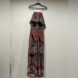 NWT Ranna Gill Strapless Paisley Jumpsuit Size 8